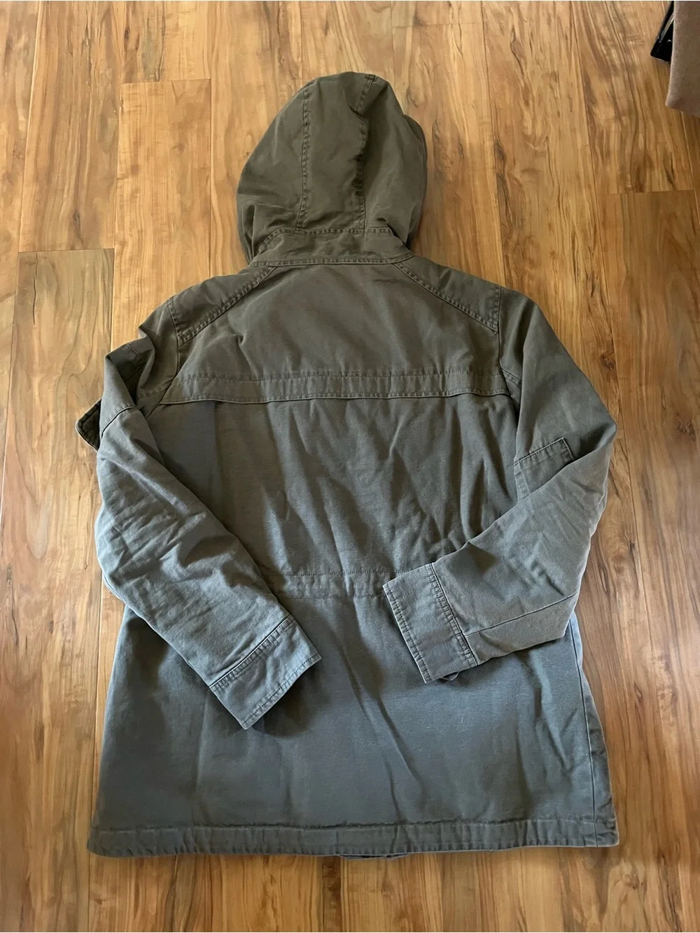 Levi's Army Hunter Green Quilted Utility Hooded Jacket Size Large Outdoor Pocket